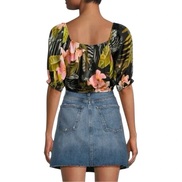 Favorite Daughter Anywhere with You Floral Off-Shoulder Crop Top Size XS & S - Picture 2 of 8